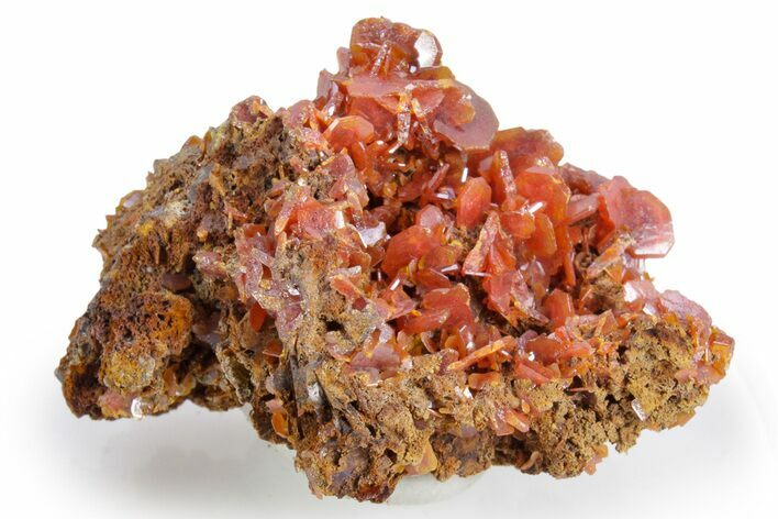 Fiery, Red-Orange Wulfenite Cluster - Kuruktag Mountains, China #361002